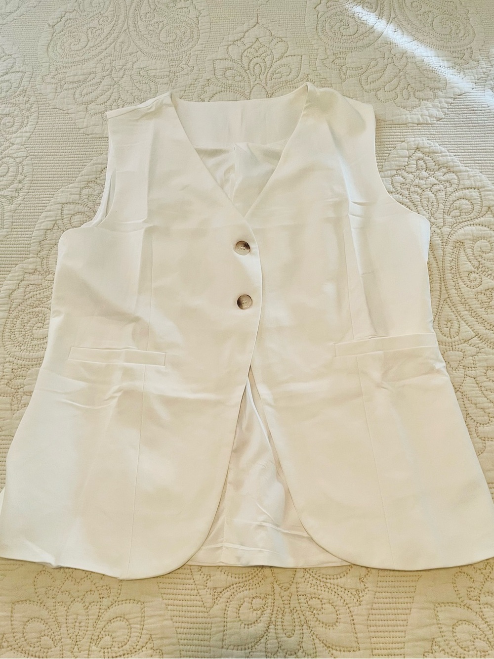 White Long Vest